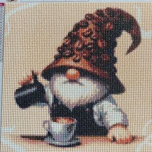Coffee Bean Hat Gnome Diamond Dot Art Picture Painting